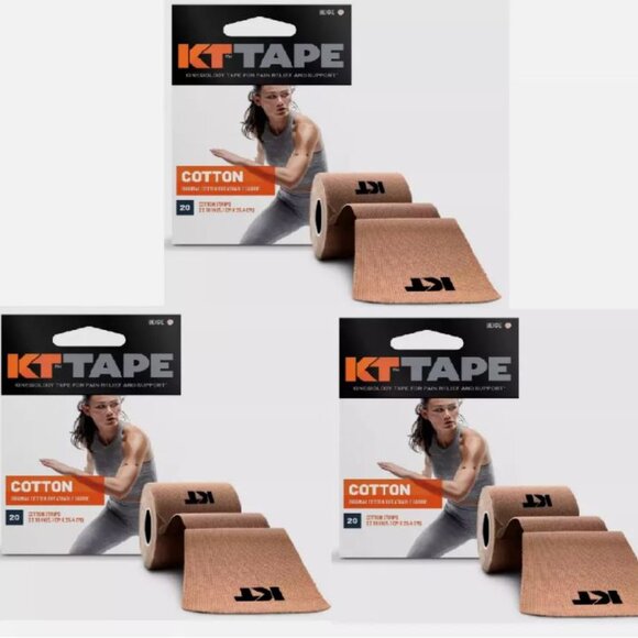 3 - KT Tape, Cotton, Elastic Kinesiology Athletic Tape, 20 Count 10", Beige - Picture 1 of 1
